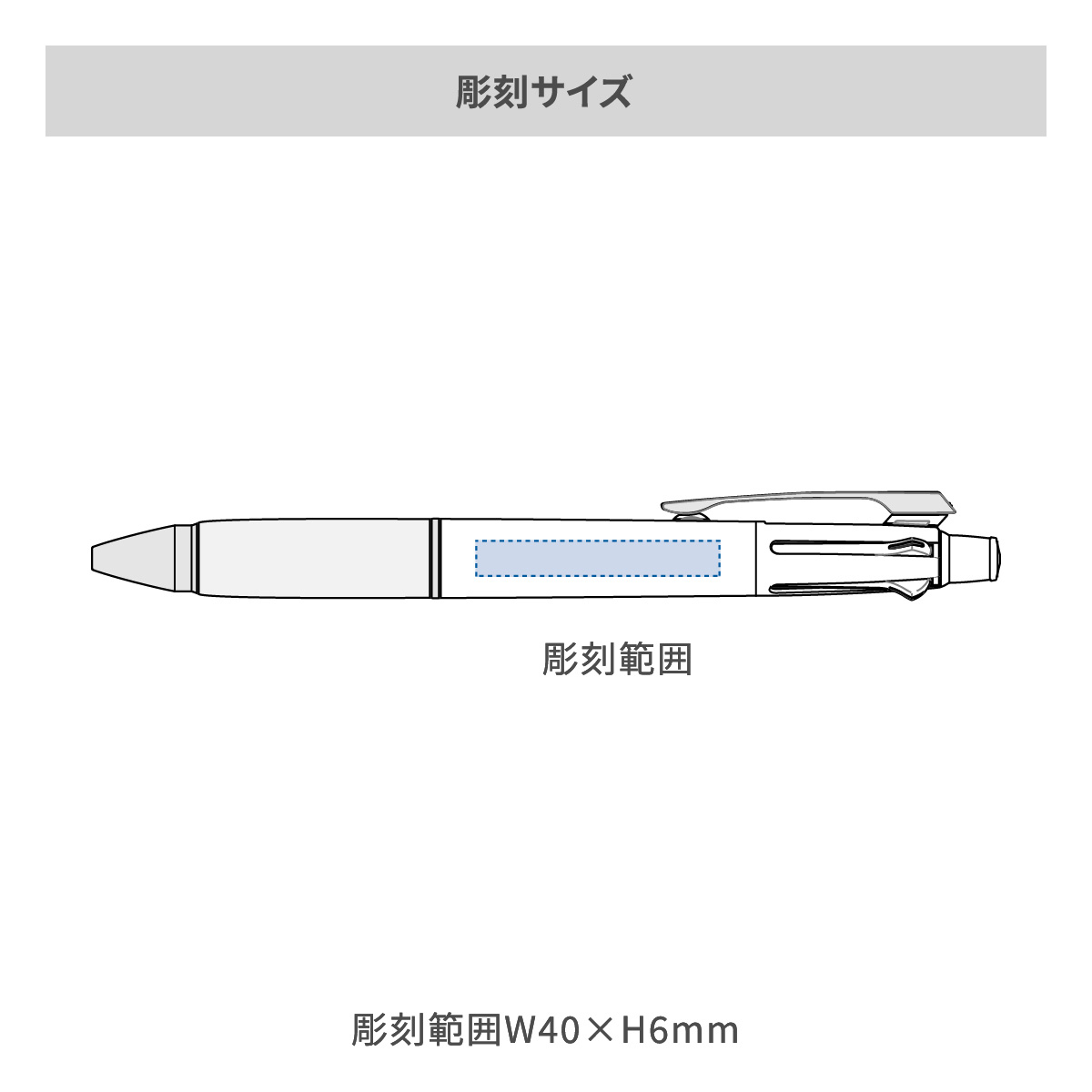 【短納期】三菱鉛筆 ジェットストリーム 多機能ペン 4&1 0.5mmの印刷範囲