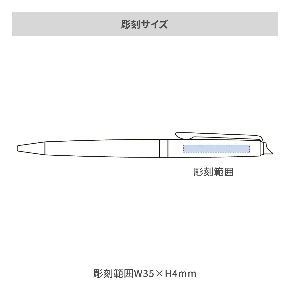 【短納期】ウォーターマン メトロポリタン エッセンシャル GTの名入れ範囲