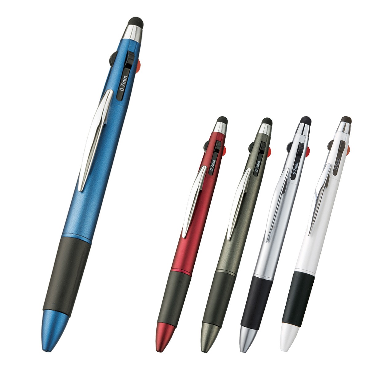 タッチペン付３色＋１色スリムペン【多機能ペン / パッド印刷】 画像1