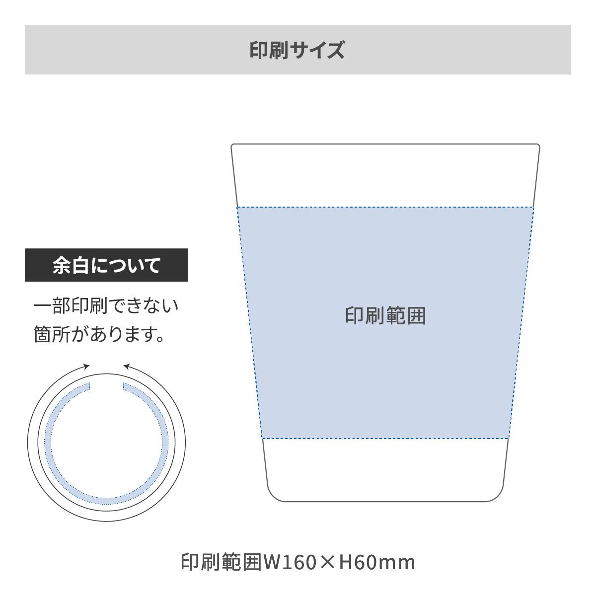 ダブルウォールグラス 180mlの名入れ範囲