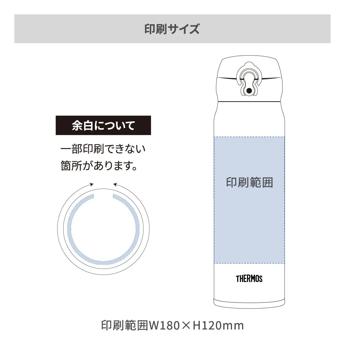 サーモス 真空断熱ケータイマグ ワンタッチ 600ml【オリジナルステンレスボトル / 回転シルク印刷】 画像2