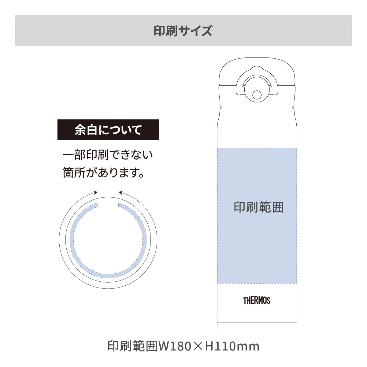 サーモス 真空断熱ケータイマグ ラウンドワンタッチ 500mlの名入れ範囲