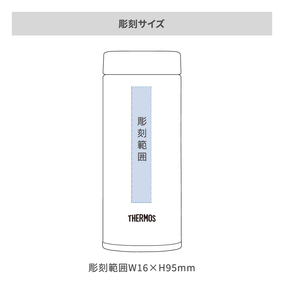 【短納期】サーモス 真空断熱ケータイマグ 350mlの名入れ範囲