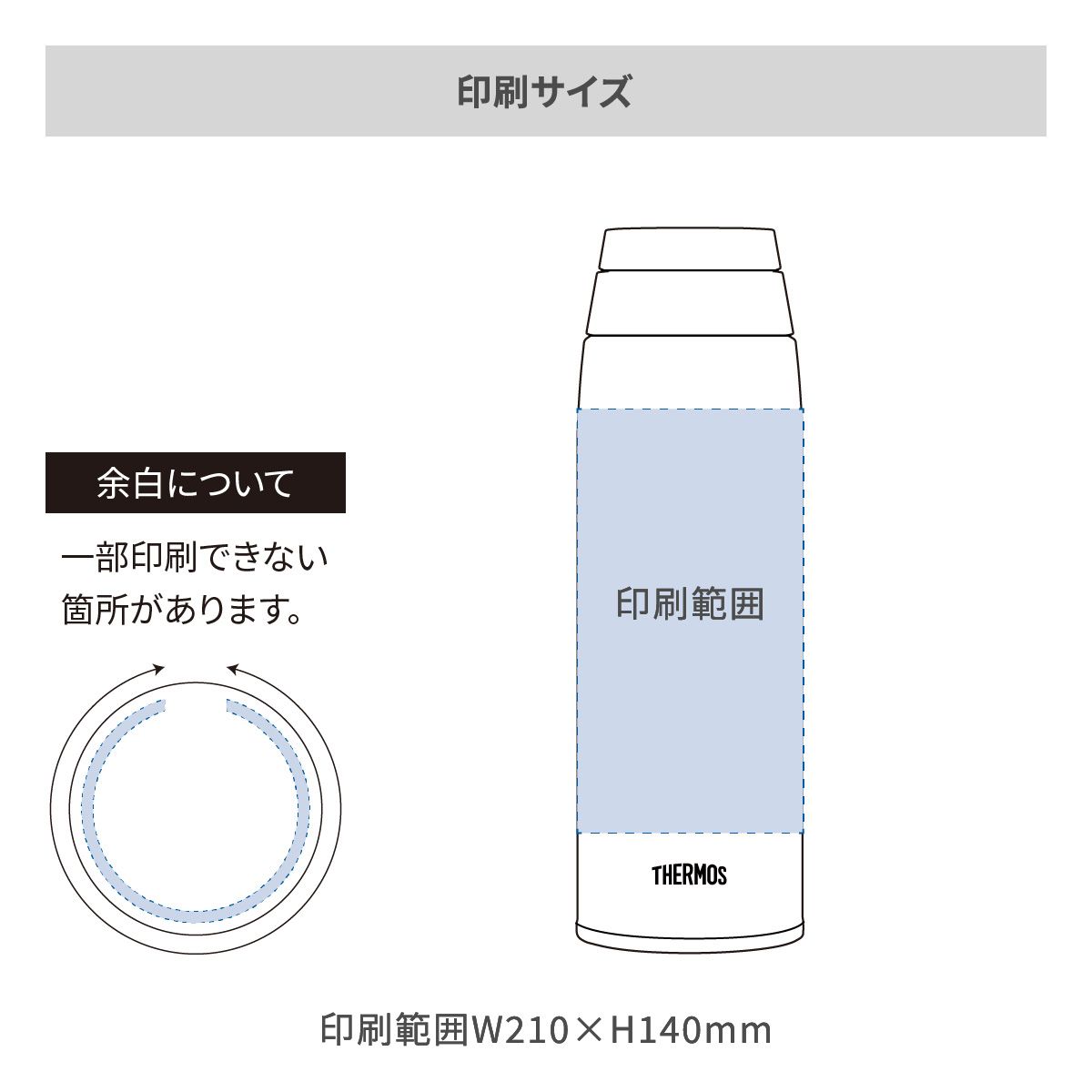 サーモス 真空断熱ケータイマグ 750mlの名入れ範囲