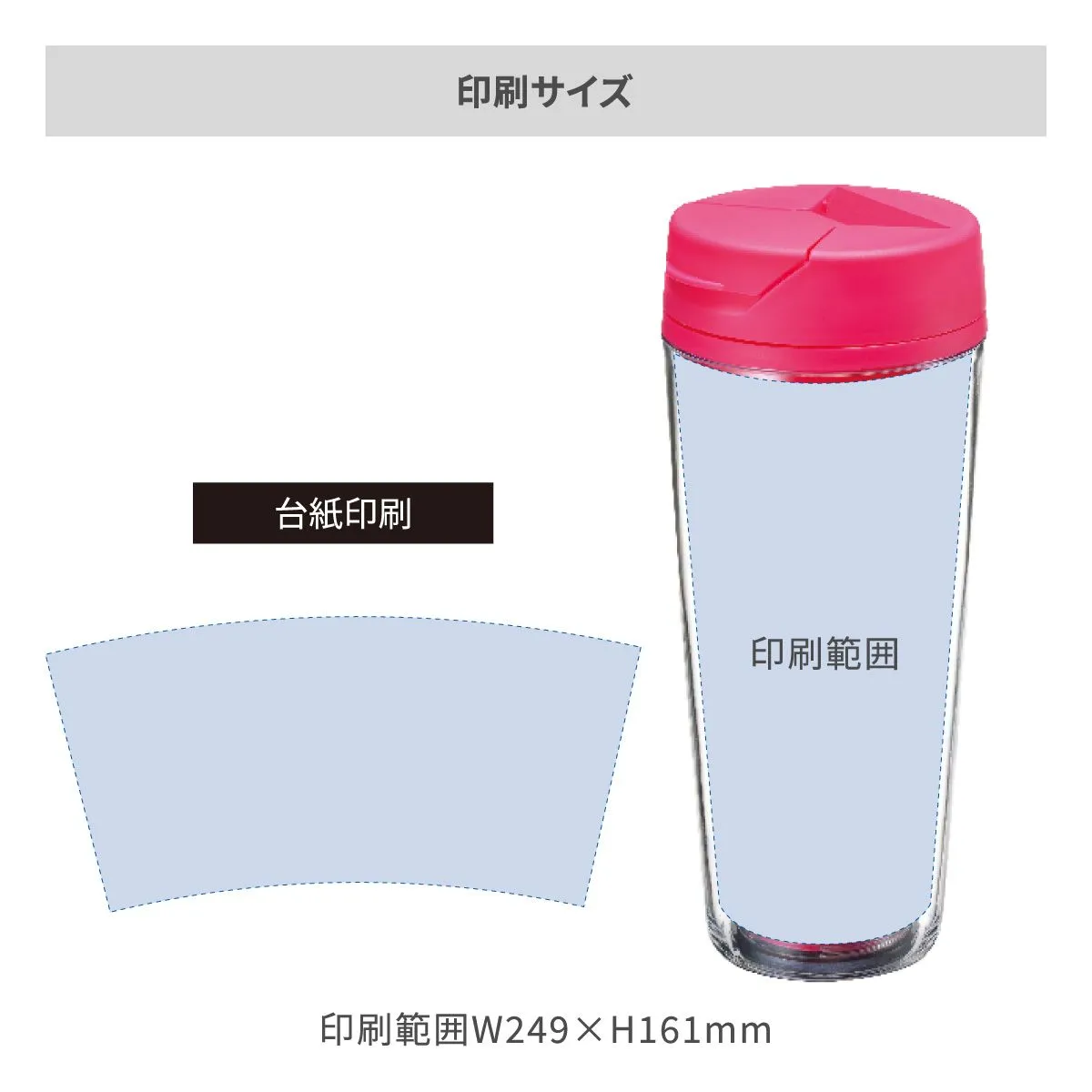 カスタムデザインタンブラーFC 500ml【オリジナルタンブラー / 台紙印刷】 画像2