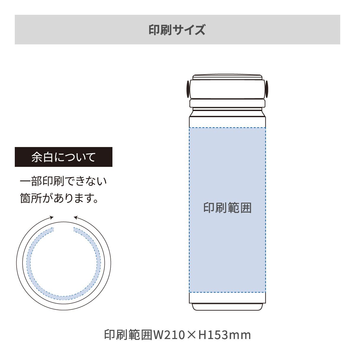 ZaLatto サーモハンドルスタイルボトル 500mlの名入れ範囲