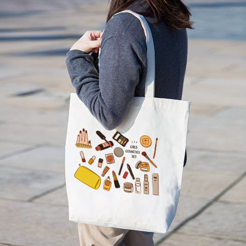 5オンスコットンマチ付トート(L) ナチュラル