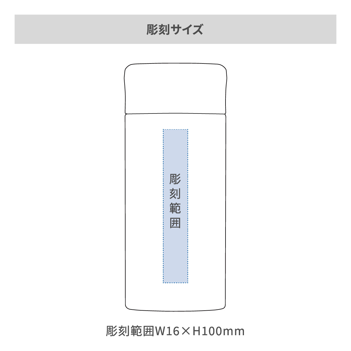 【短納期】スクリューボトル氷止め付き 360mlの名入れ範囲